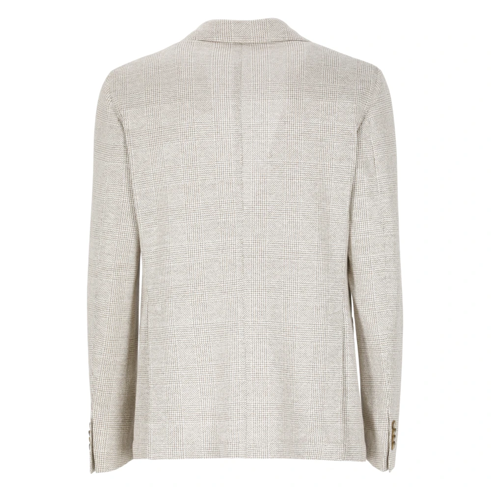 Lubiam Beige Linnen en Katoenen Jas Beige Heren