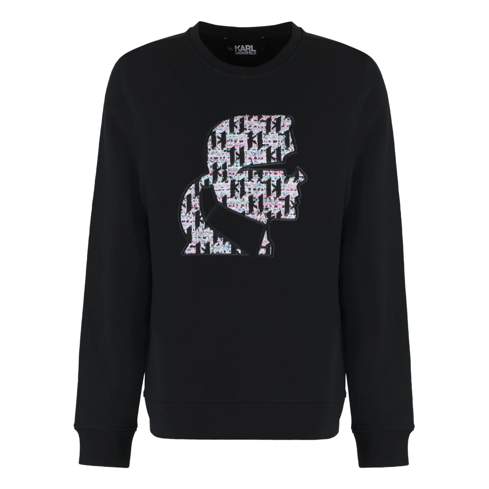 Karl Lagerfeld Katoenen ronde hals sweatshirt Black Dames