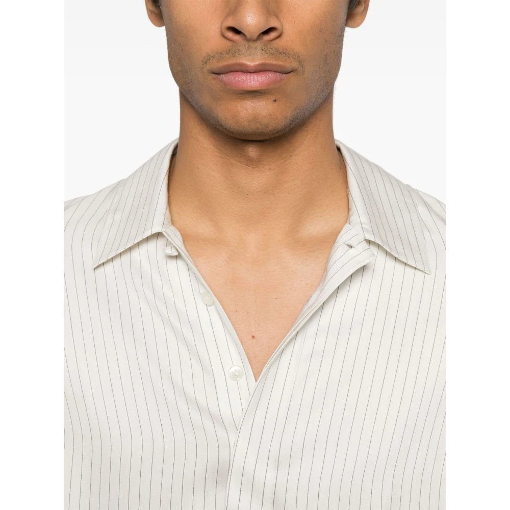 Saint Laurent Gestreepte tuniekblouse White Heren