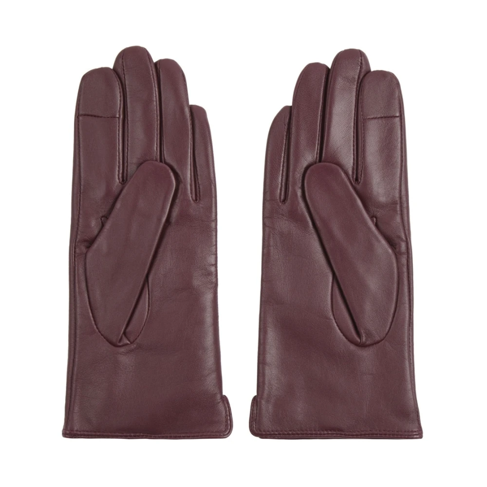 Calvin Klein Rode Leren Handschoenen voor Vrouwen Red Dames