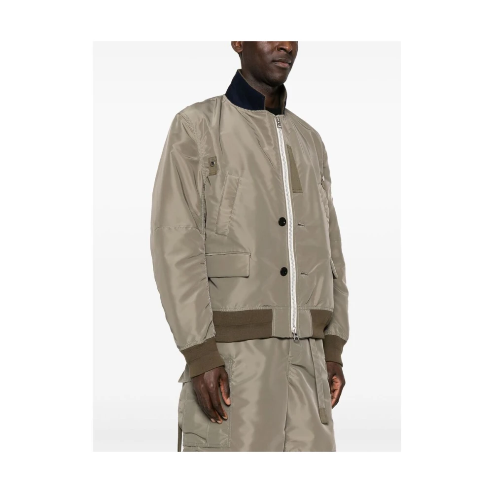 Sacai Groene Utility Jas met Meerdere Zakken Green Heren