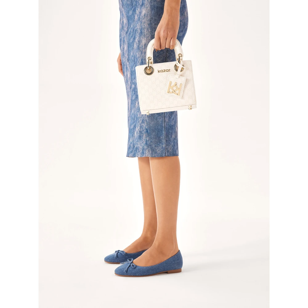 Kazar Leren handtas in een compacte versie White Dames
