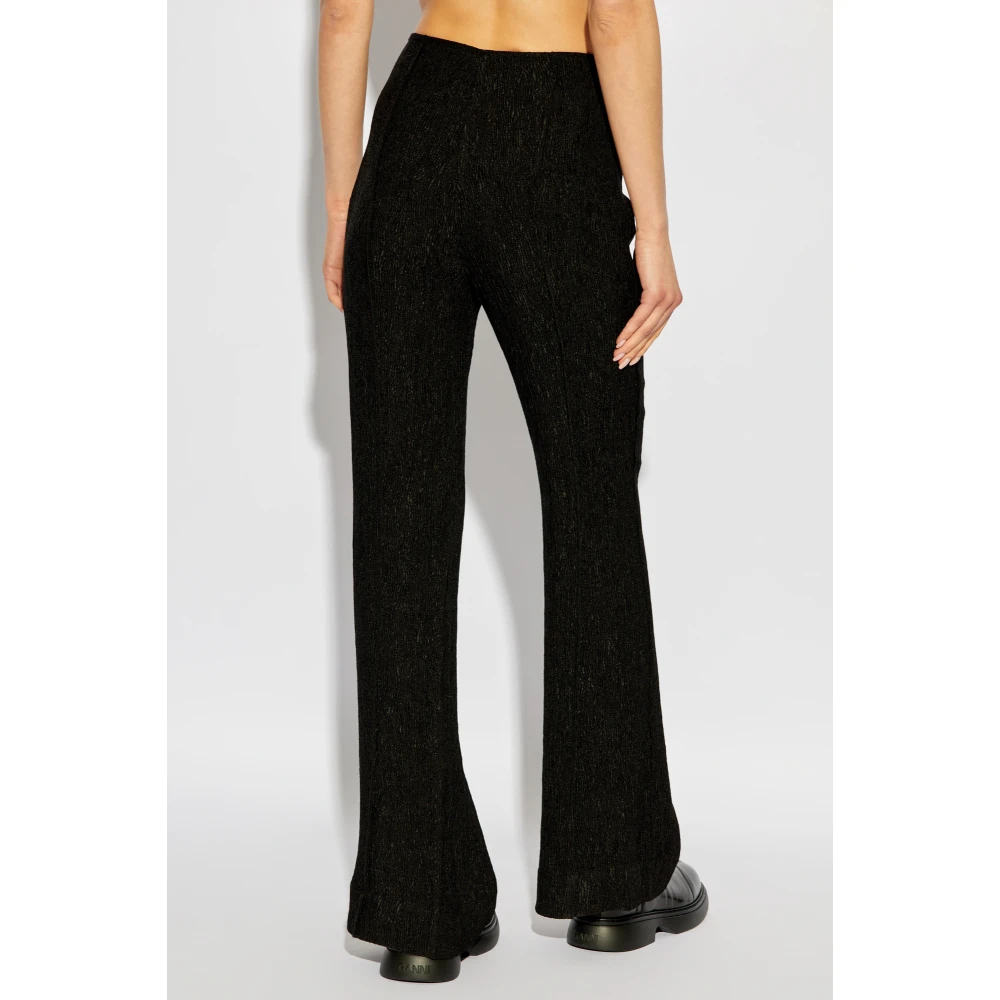 Ganni Broek met stiksels op de benen Black Dames