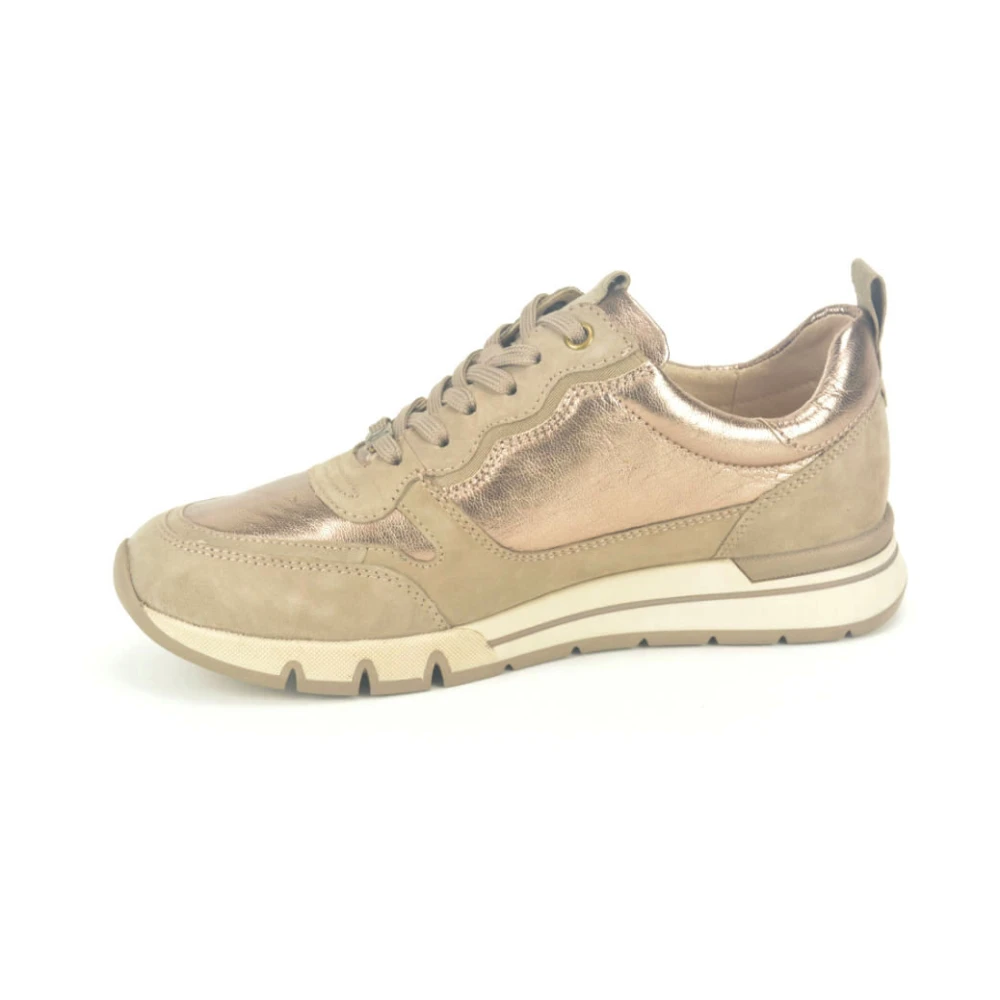 Caprice Taupe Goud Runner Tapijt Modern Stijl