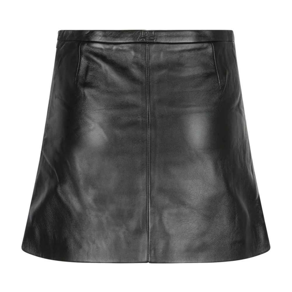 Courrèges Zwarte Mini Getailleerde Rok Black Dames