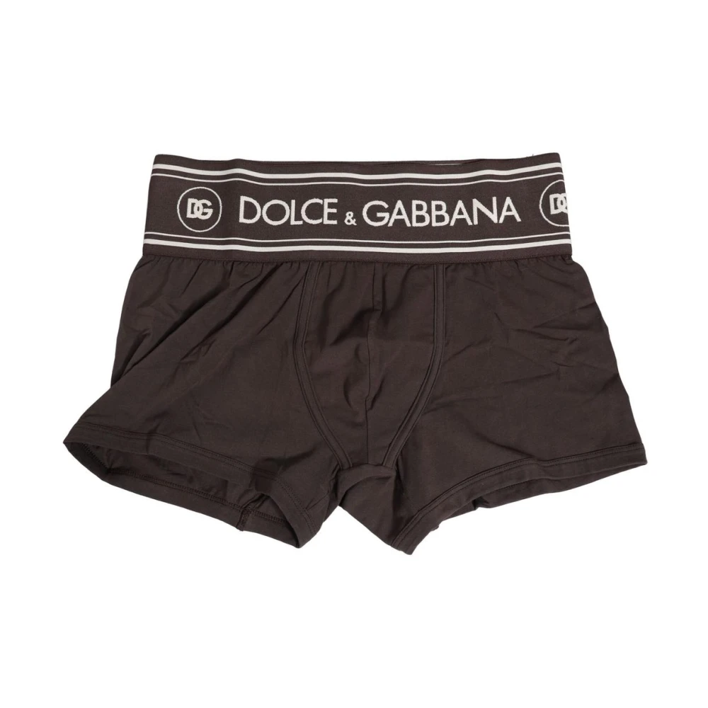 Dolce & Gabbana Men's Brown Cotton Blend Boxer Briefs
