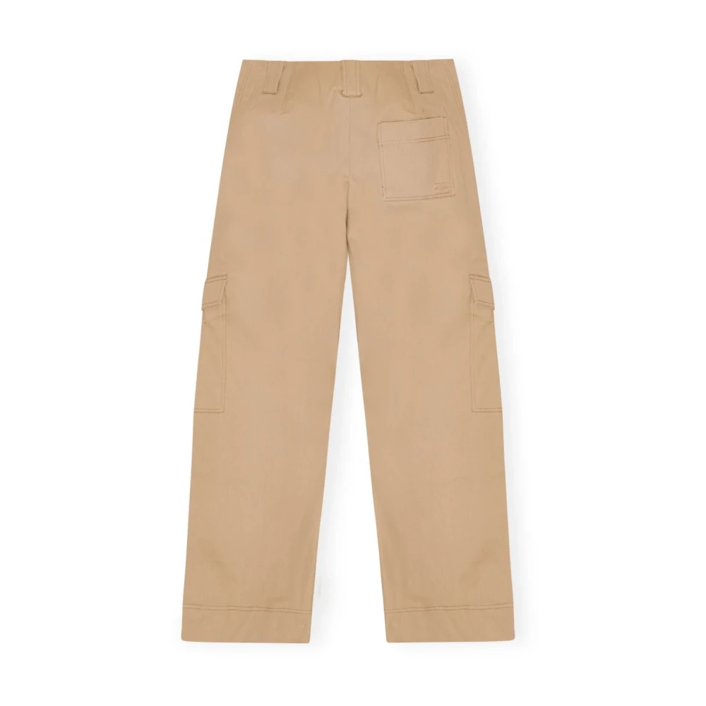 Ganni Cargo Zak Beige Broek Beige Dames
