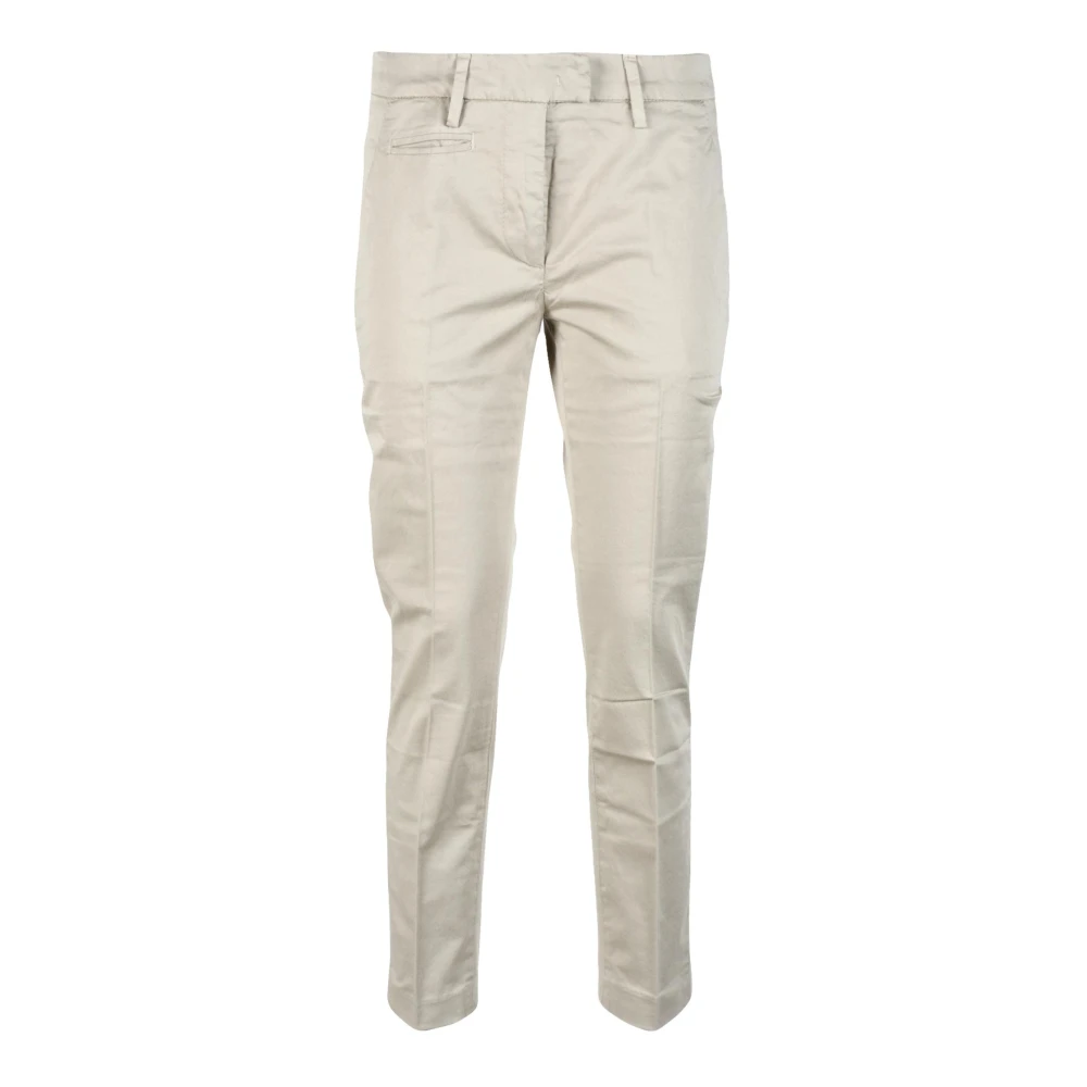 Dondup Katoen Elastaan Broek Beige Dames
