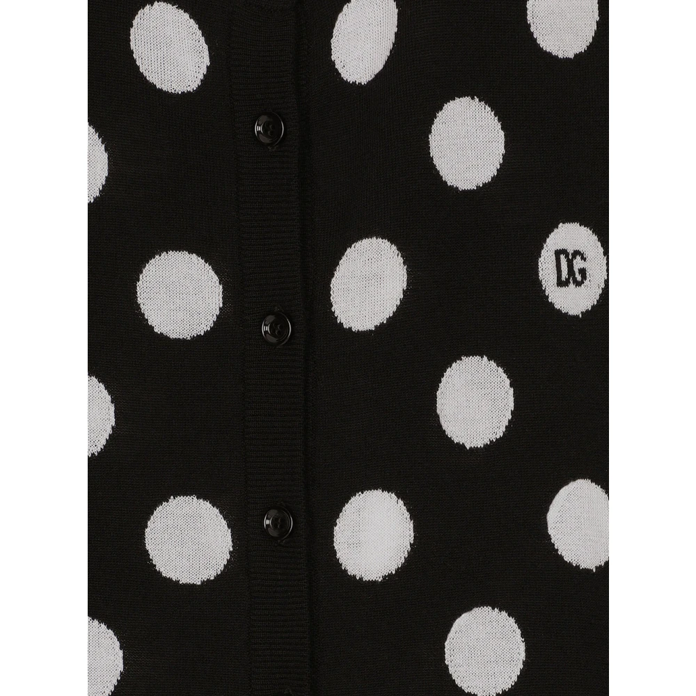 Dolce & Gabbana Polka-dot Wol Zijde Vest Black Dames