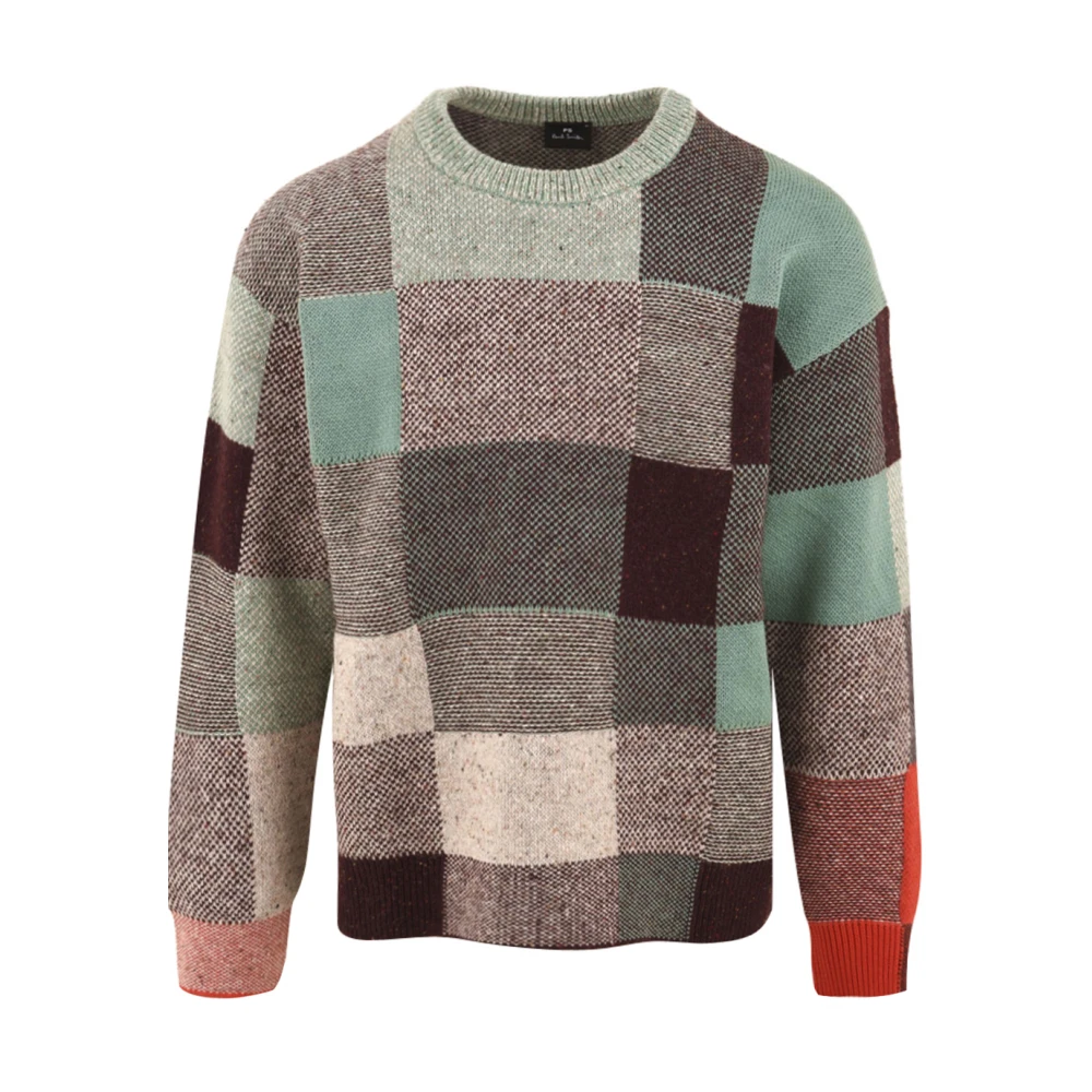 Paul Smith Men's Multicolor Patchwork Jumper - Round-Neck Knitwear - M - Knitwear