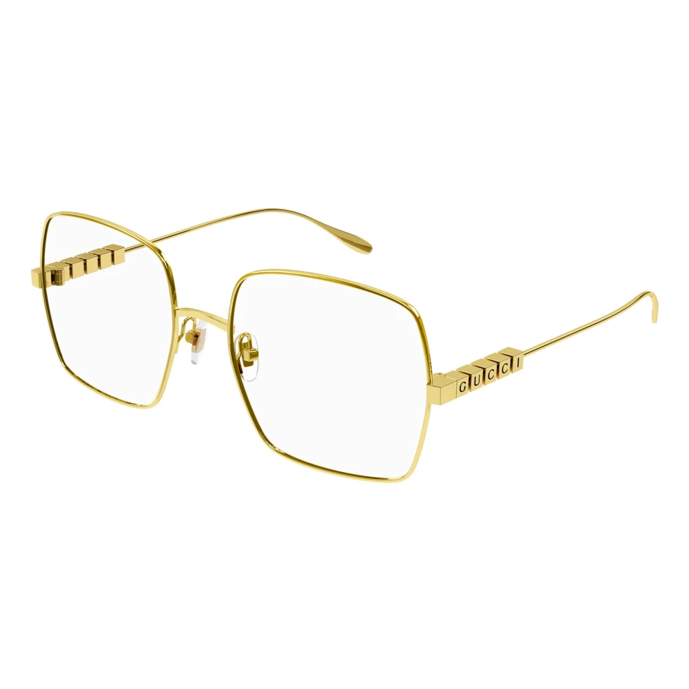 Gucci Women's Yellow Square Metal Optical Frame - Glasses - 55 Mm - Accessories