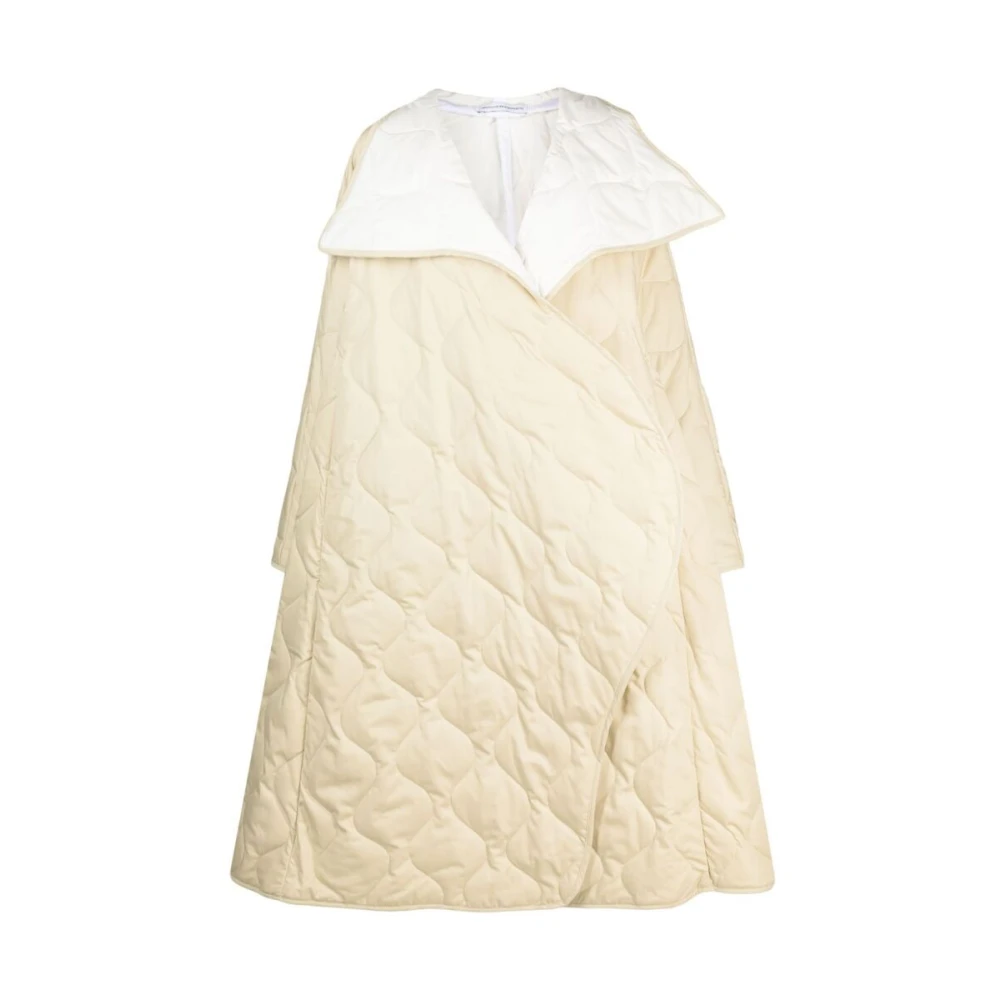 Niccolò Pasqualetti Diamantquilted Asymmetrische Jas Beige Dames