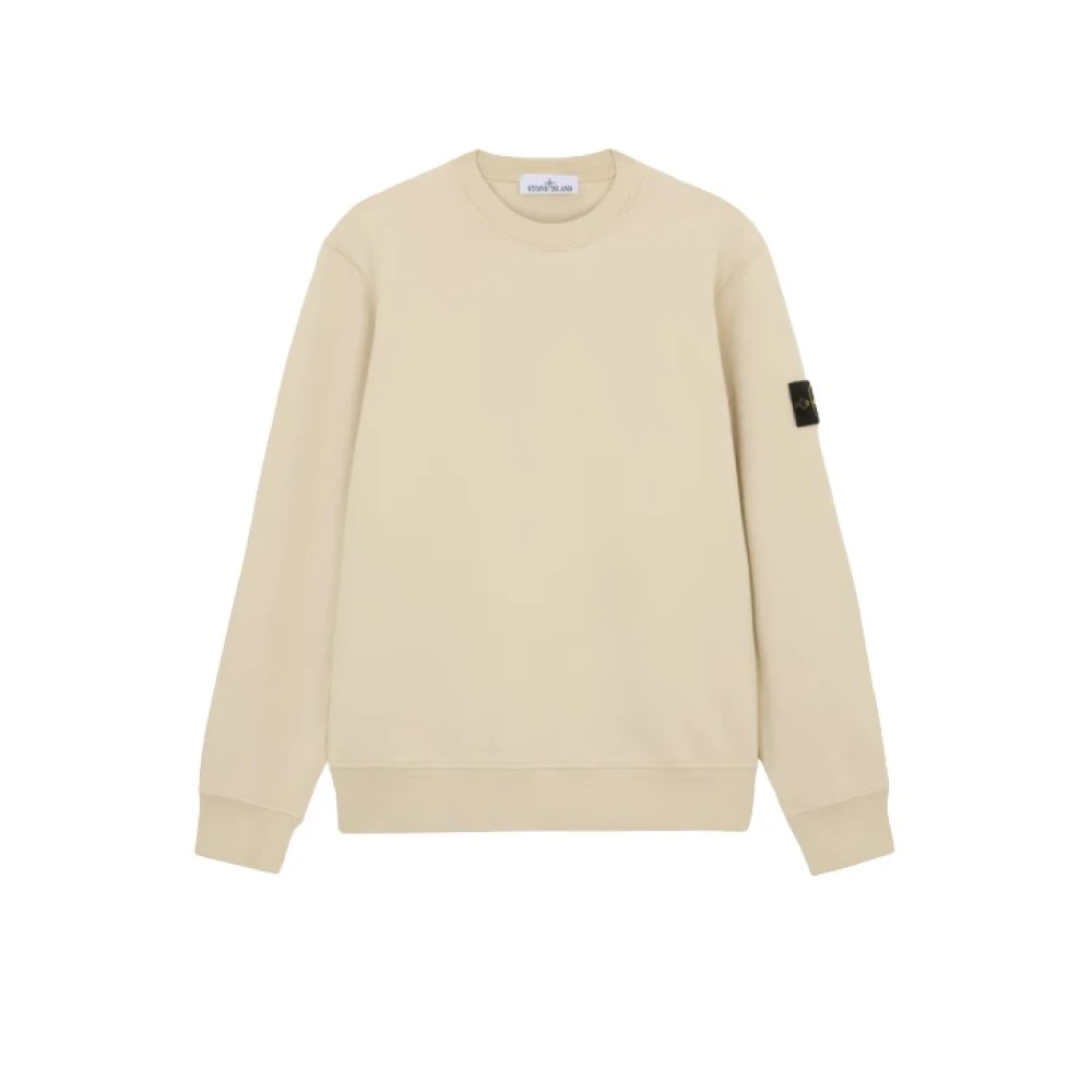 Stone Island Bomull Fleece Crewneck Sweatshirt Beige, Herr