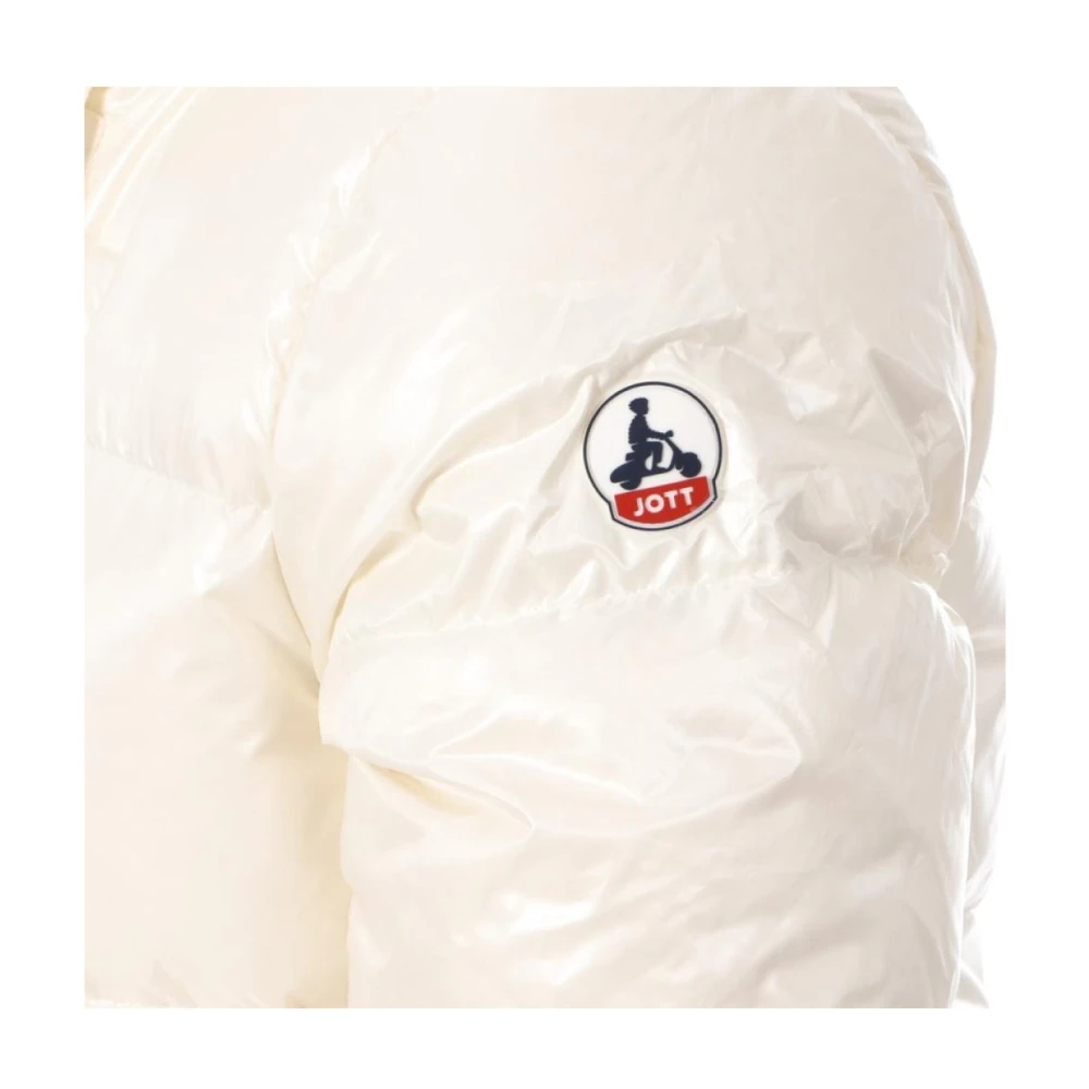 Jott Gewatteerde jas met capuchon en patchlogo Beige Dames