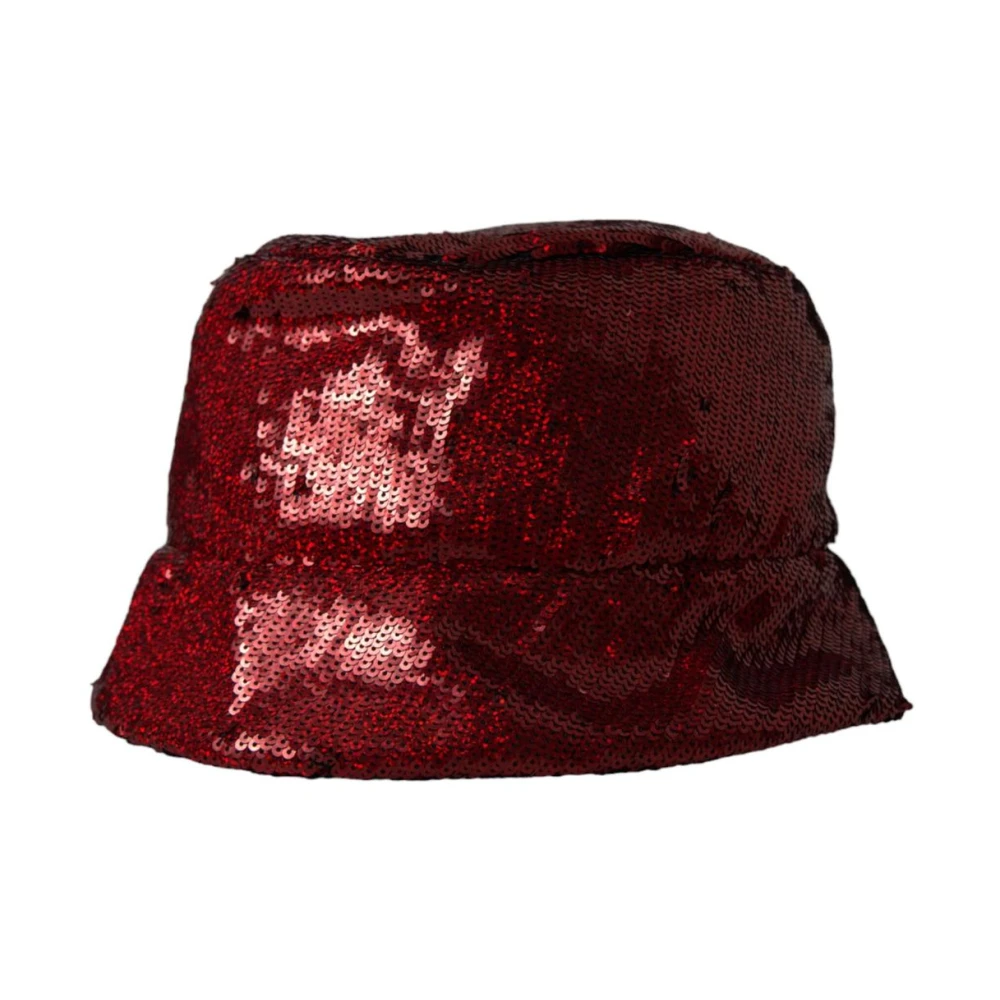 Dolce & Gabbana Sequined Bucket Hat - Male - Accessories - Red - One Size - Accessories