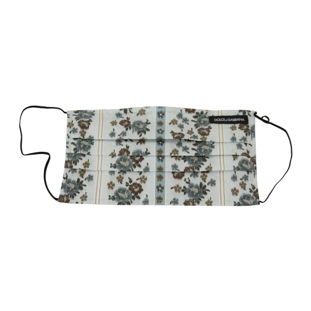 Dolce & Gabbana Women's White Floral Cotton Pleated Face Mask