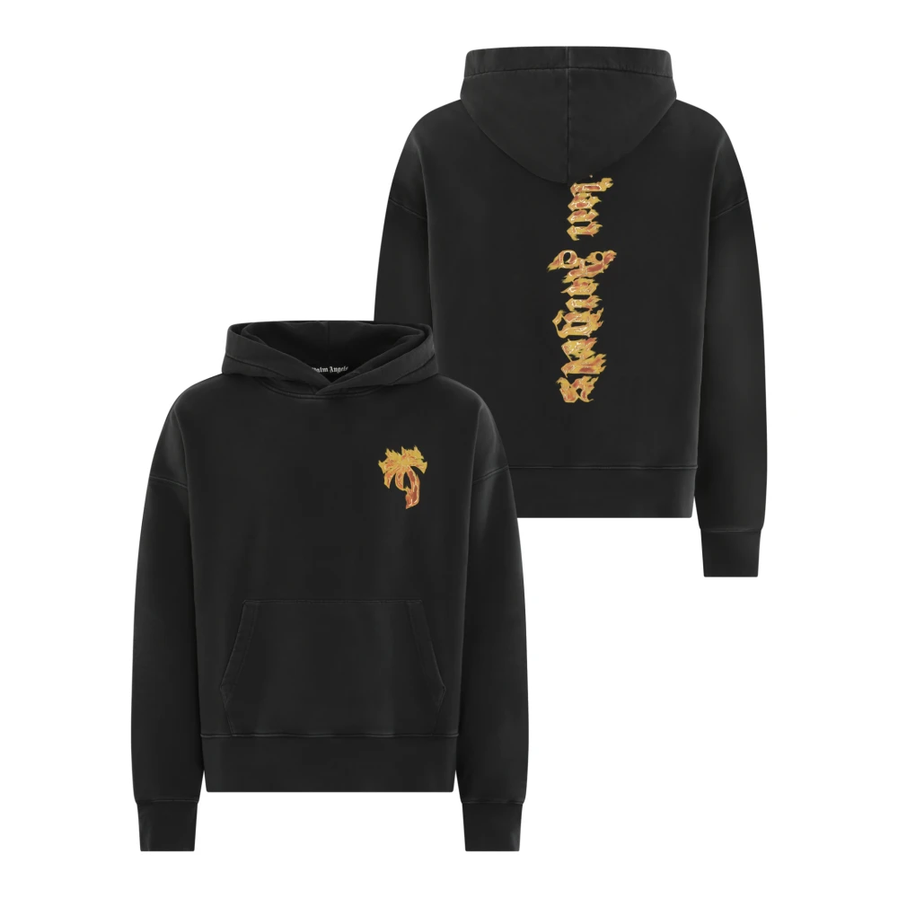 Palm Angels Brandende Palm Tee Black Heren