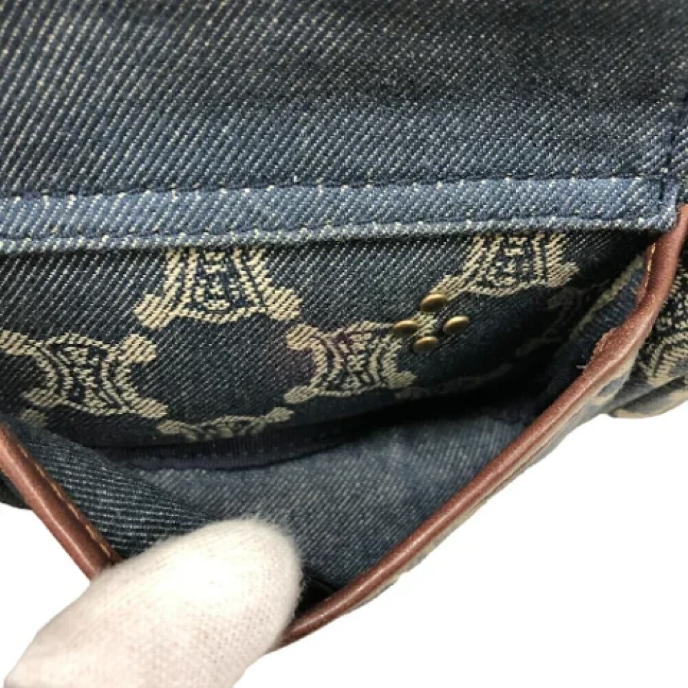 Celine Vintage Pre-owned Denim crossbody-bags Blue Dames
