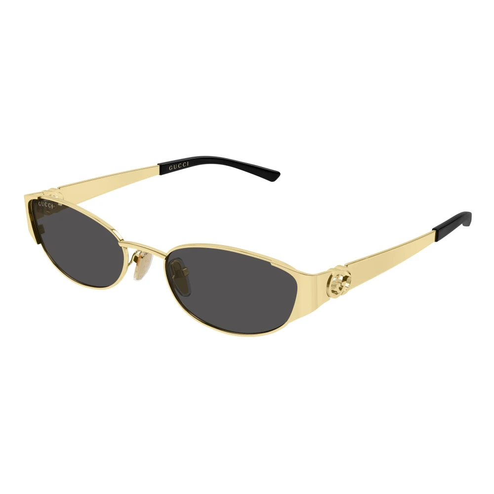 Gucci Oval Frame Sunglasses - Female - Sunglasses - Yellow - 55 Mm - Accessories