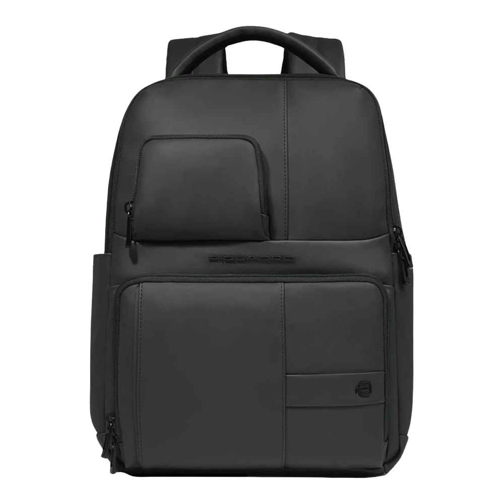 Piquadro Men's Black Backpacks, One Size, Water Resistant Laptop Backpack 14"