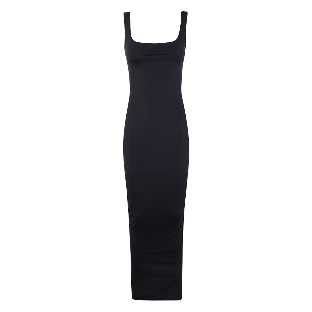 Entire Studios Elegante Maxi Jurk in Nylon Spandex Black Dames