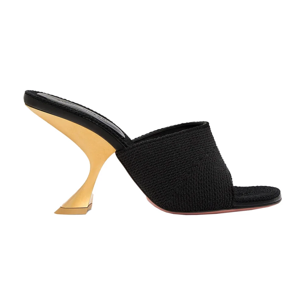 Amina Muaddi Femme Noir Chaussures, Taille: 36 1/2 Eu Mules Es Or
