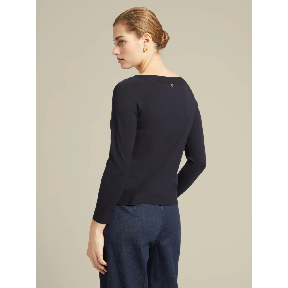 Elena Mirò Viscose Pullover Blue Dames