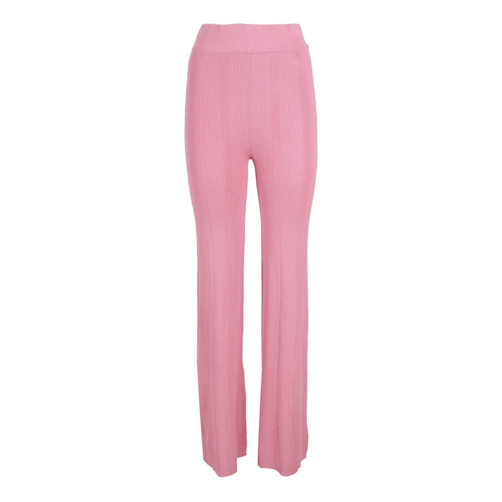 Remain Birger Christensen Gebreide Rechte Broek Pink Dames