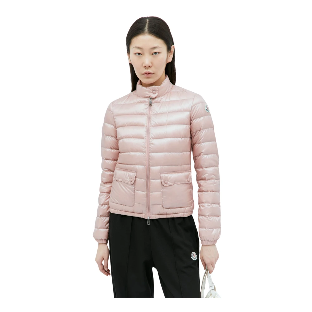 Moncler Gewatteerd Donsjack met Opstaande Kraag Pink Dames