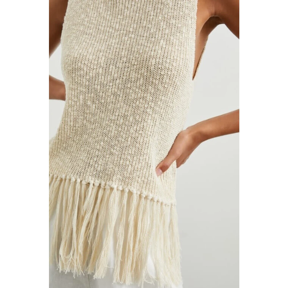 Rails Elegante Mouwloze Top met Franjes Beige Dames