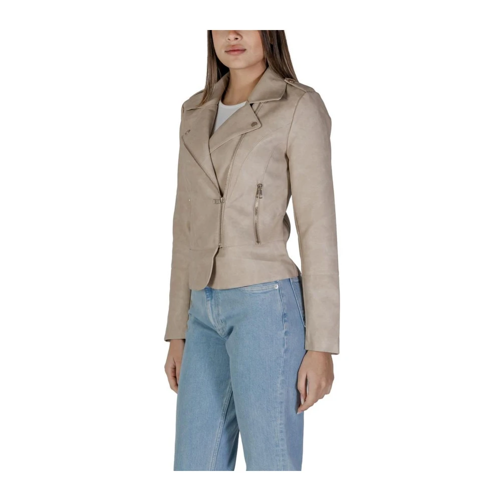 Only Beige Polyester Jas & Jas Beige Dames