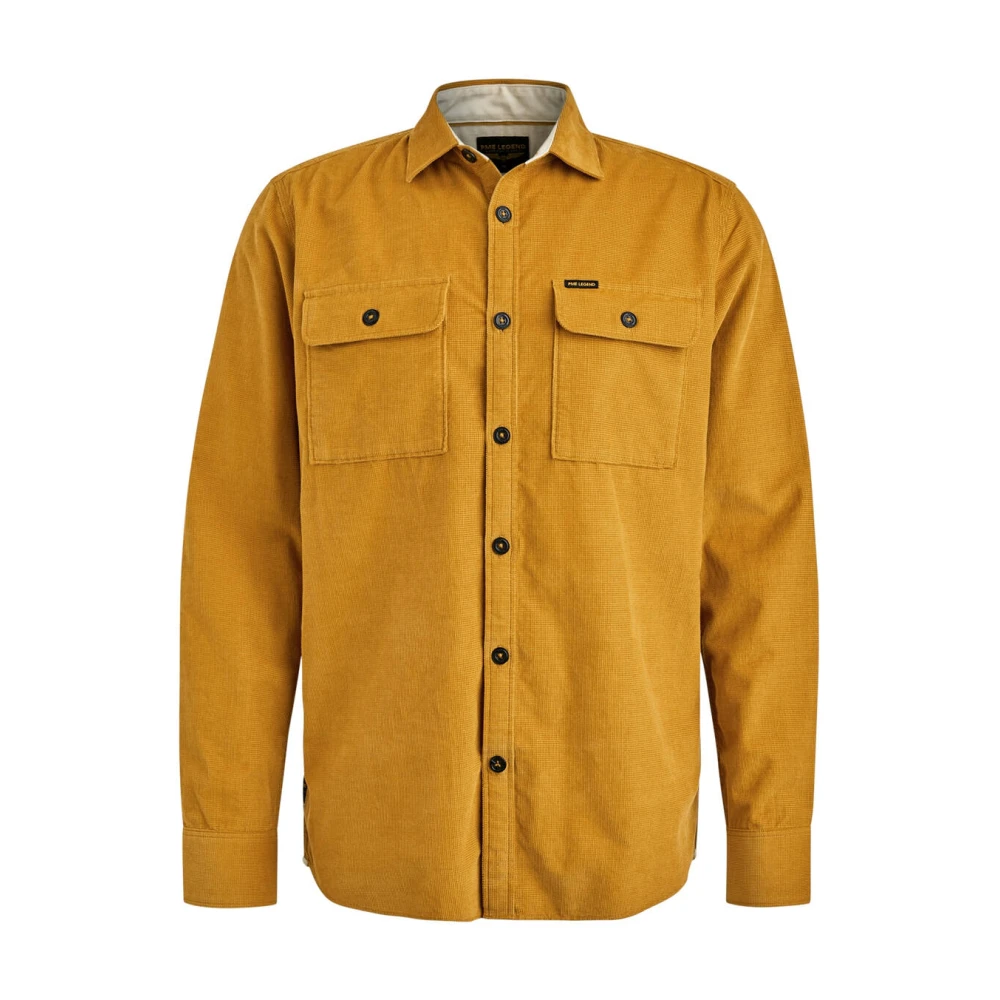 PME Legend Fijne Wafelkoord Overhemd Lange Mouw Brown Heren