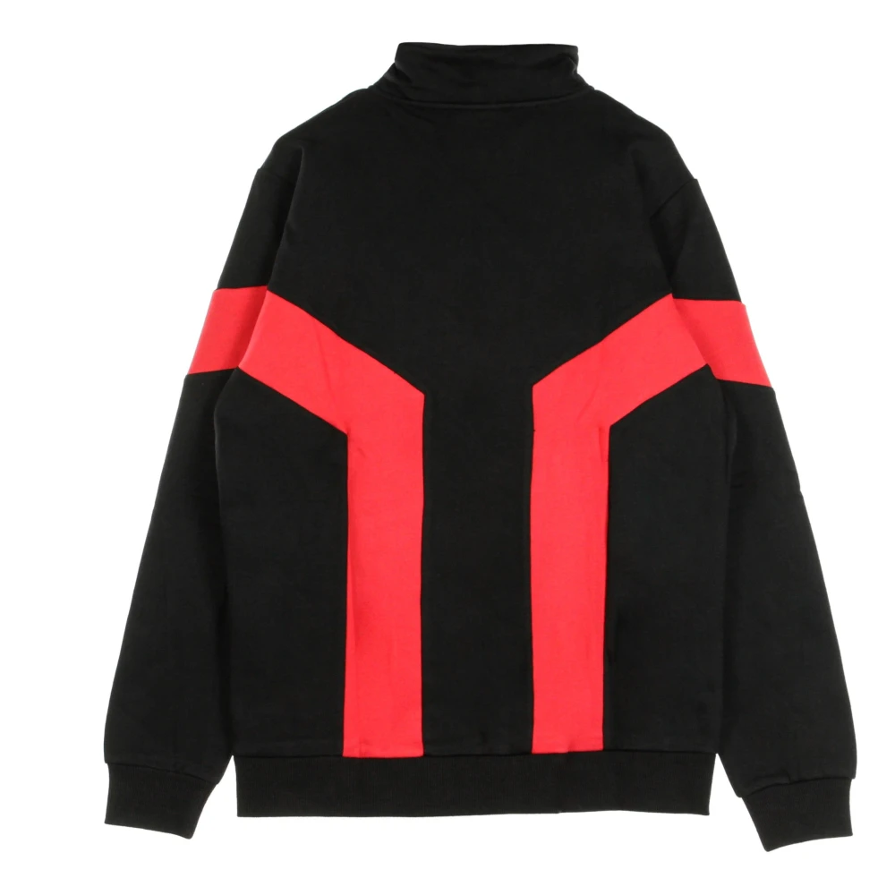 Dolly Noire Half Zip High Neck Sweatshirt Zwart Rood Black Heren