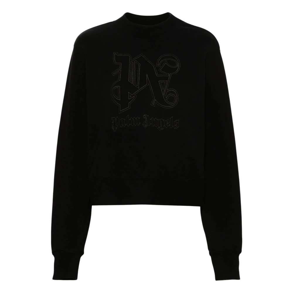 Palm Angels Donna Nero Monogram Statement Sweatshirt