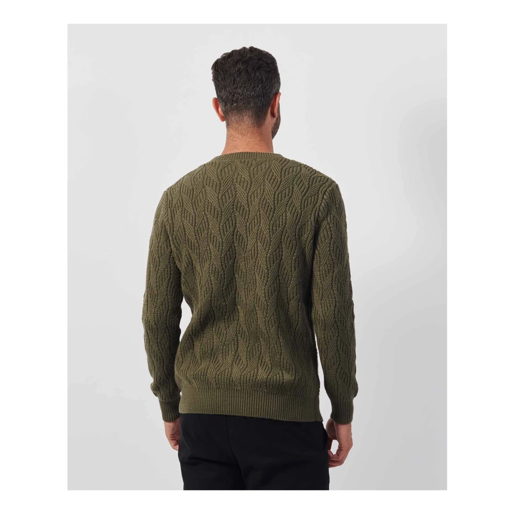 Guess Groene wollen trui met vlechten Green Heren