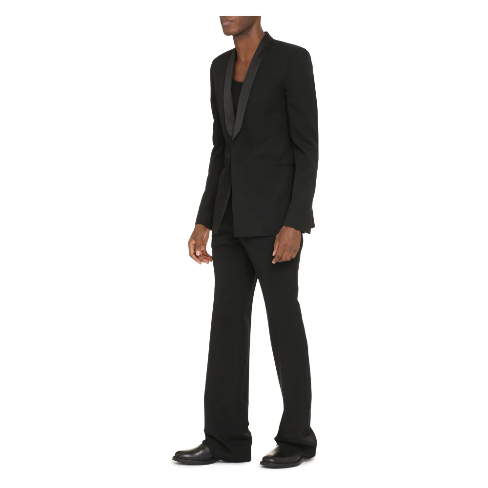 Givenchy Zijdenmix Jas met Satijnen Revers Black Heren
