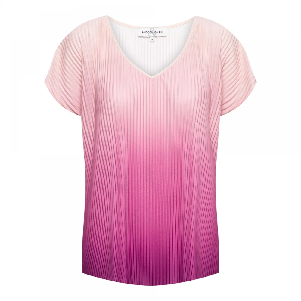 &Co Woman Framboos Plissé Top Pink Dames