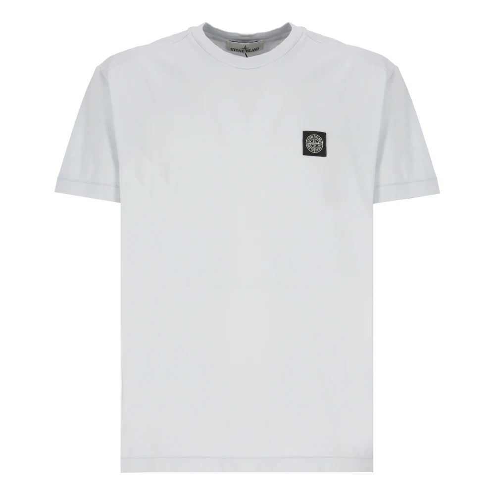 Stone Island Blauw Katoenen T-shirt met Logopatch Blue Heren