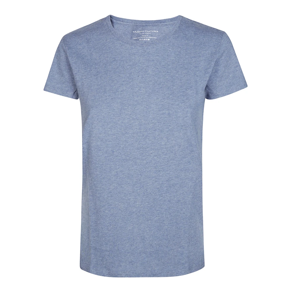 Majestic filatures Casual Ronde Hals T-Shirt Blue Dames