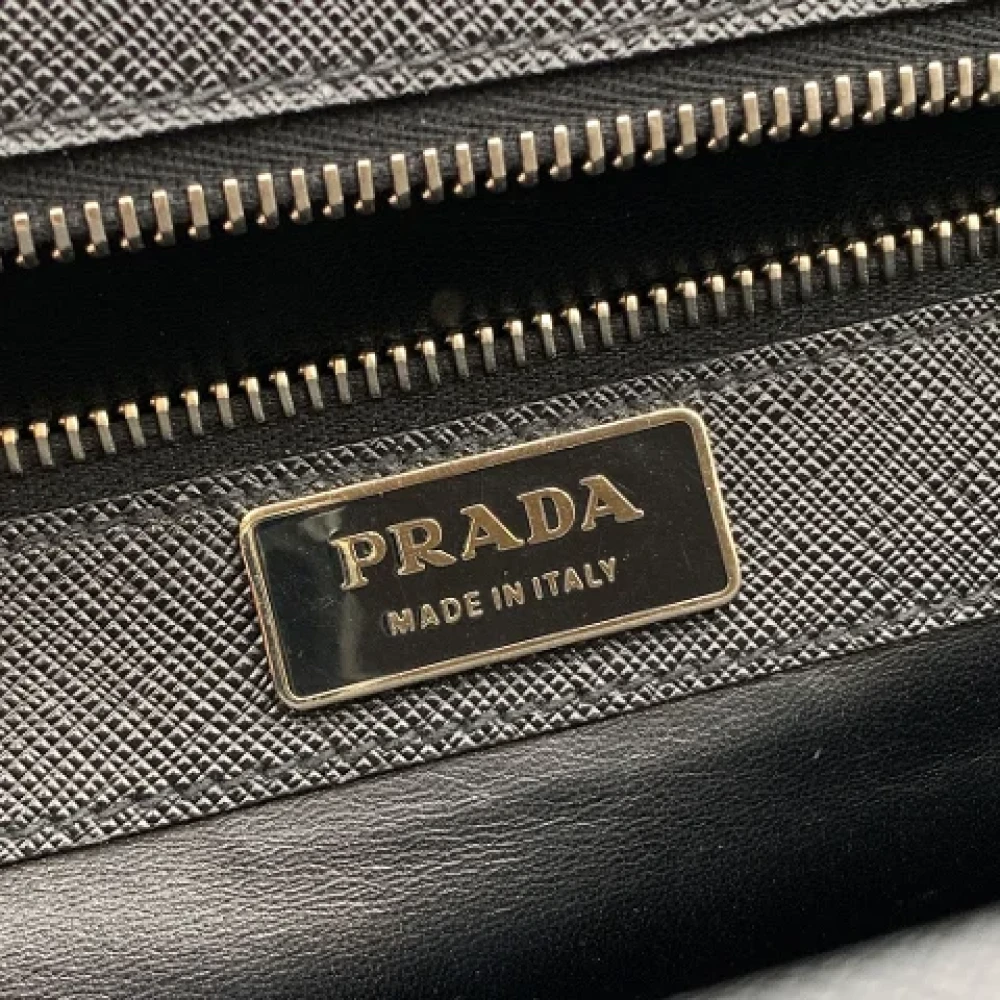 Prada Vintage Pre-owned Leather briefcases Black Dames