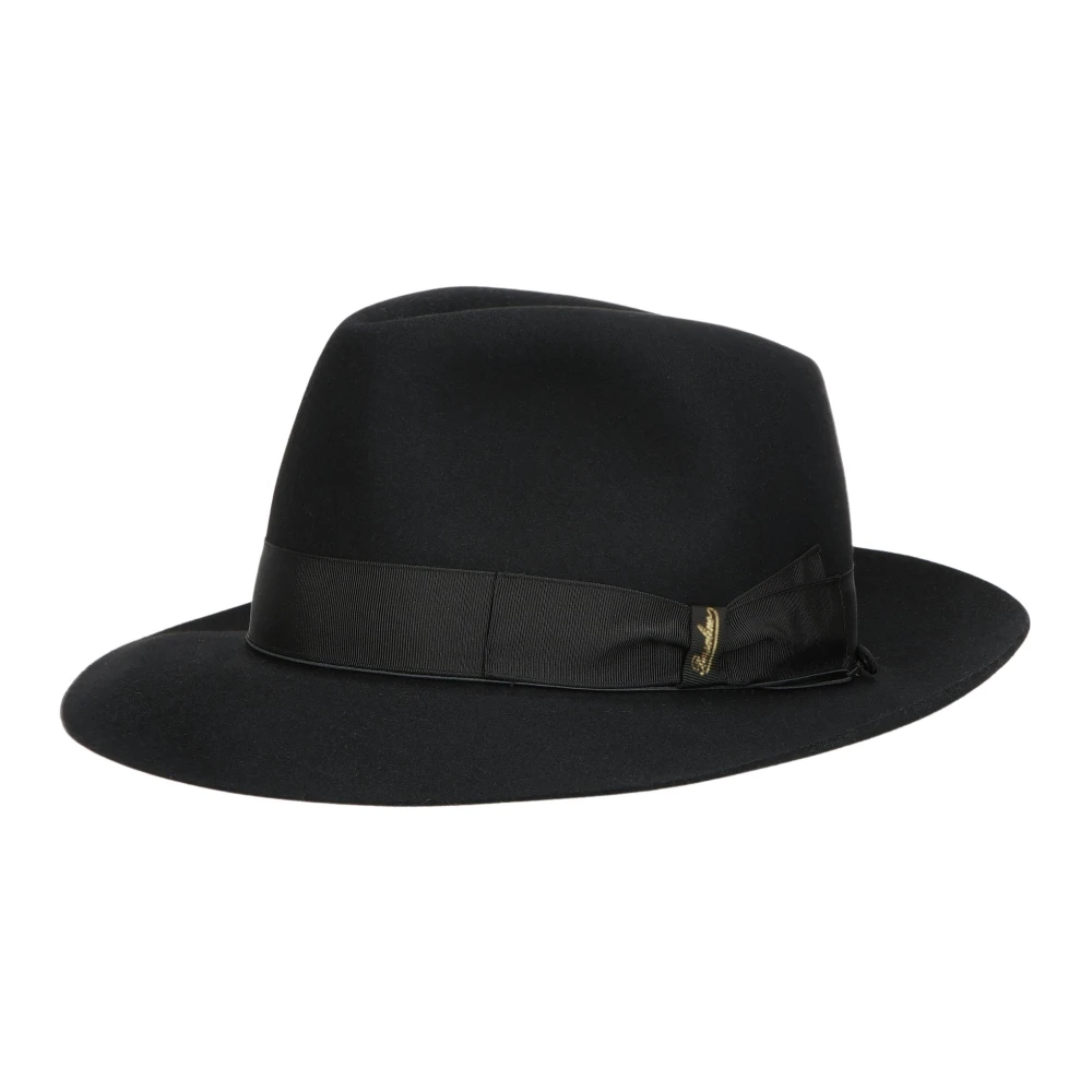 Borsalino Klassieke Vilthoed met Grosgrain Lint Black Heren