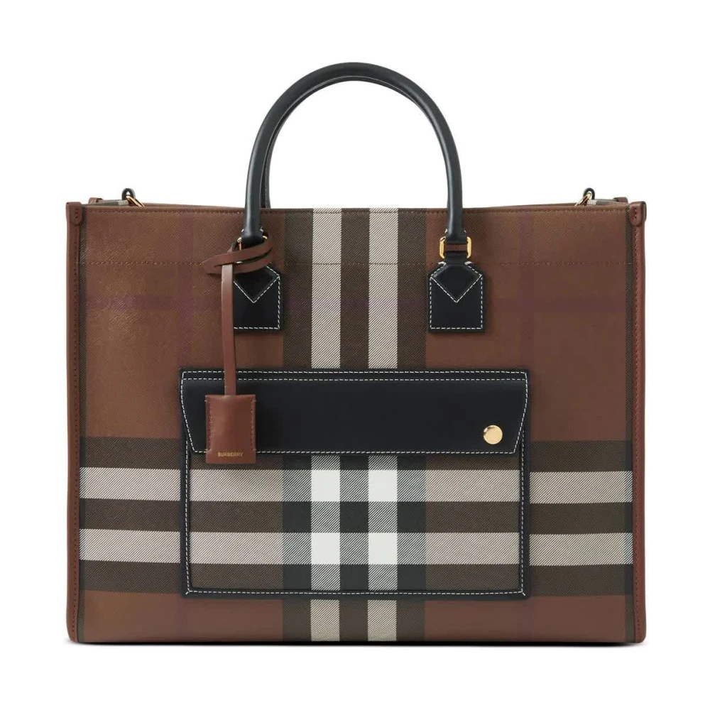 Burberry Freya Media Tote Tas Brown Dames