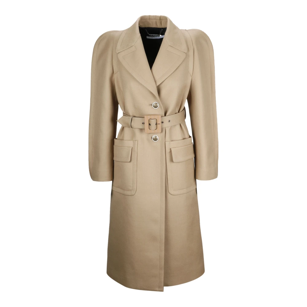 Givenchy Wollen Mantel met Riem Beige Dames