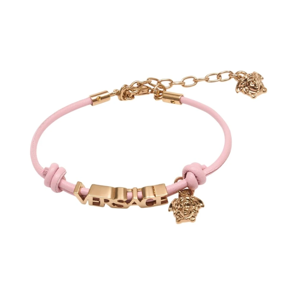 Versace Women's Pink Leather Bracelet - Bracelets - One Size - Accessories