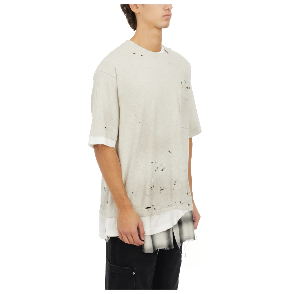 Mihara Yasuhiro Katoenen Drielaagse T-Shirt White Heren