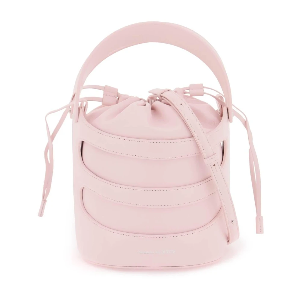 Alexander mcqueen Gestructureerde Harness-Stijl Bucket Bag met Pouch Pink Dames