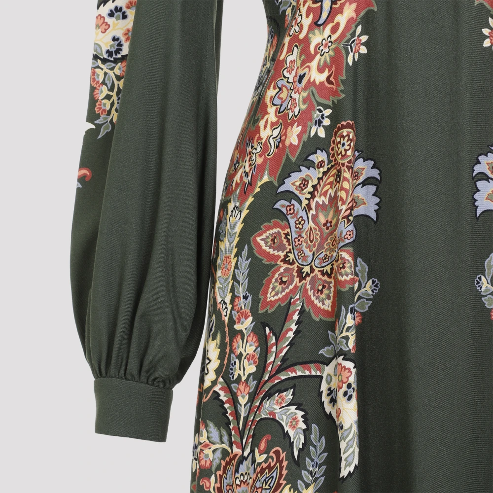 ETRO Groene Jurk voor Vrouwen Aw24 Multicolor Dames