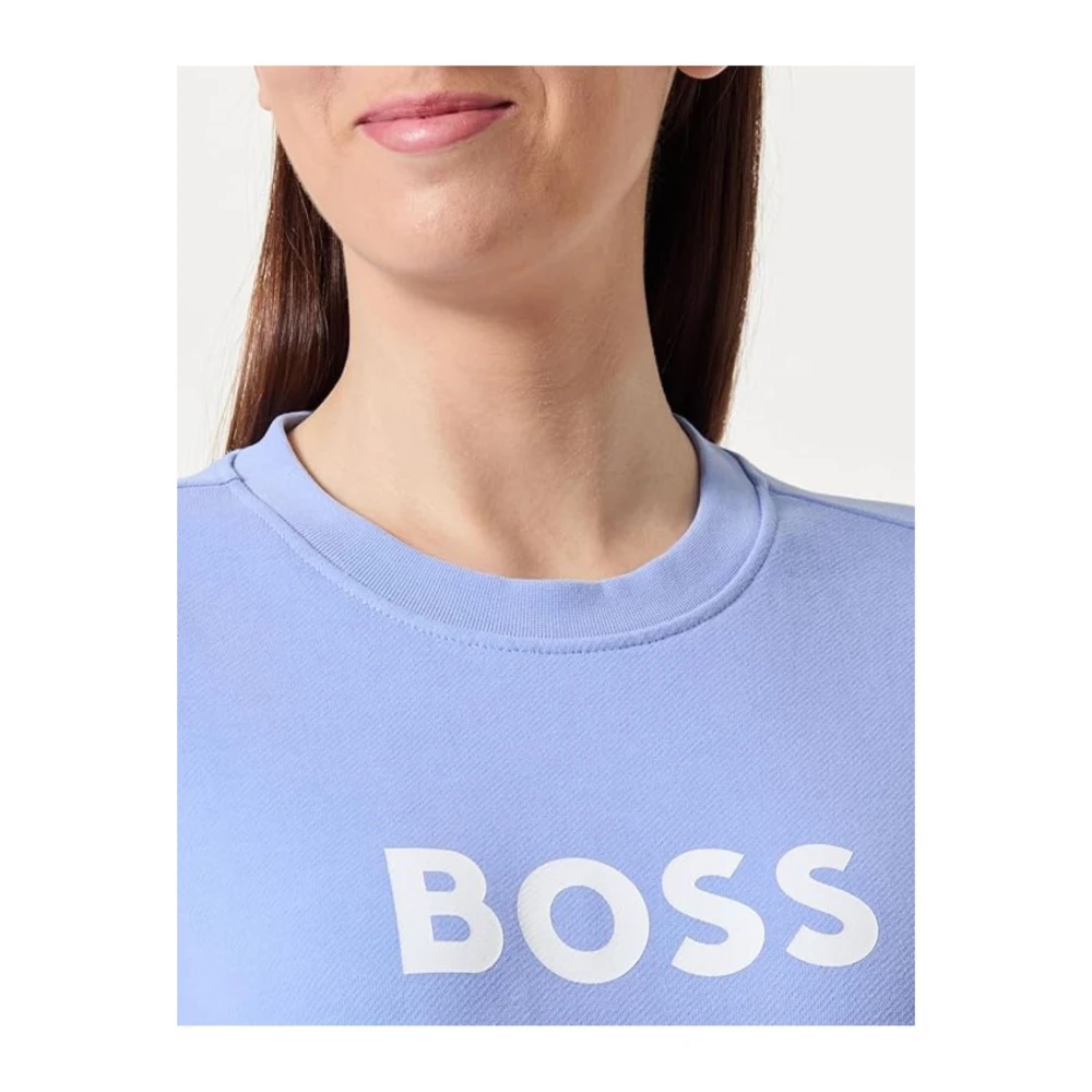 Hugo Boss Dames Sweatshirt met Elaborate Design Blue Dames