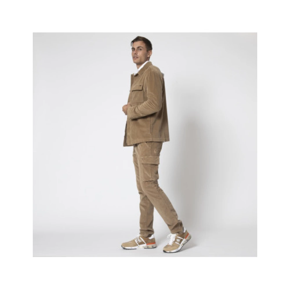 Mason's Bruine Corduroy Overshirt met knoopsluiting Brown Heren