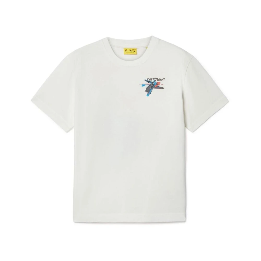 Off White Logo Print Crew Neck T-shirt White, Pojke